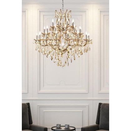 Elegant Maria Theresa 41 Light Chandelier - Golden Teak, L 44" (2800G44GT-GT-RC)