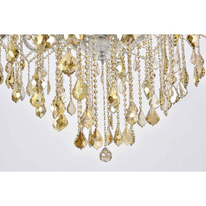 Elegant Maria Theresa 41 Light Chandelier - Chrome/Golden Teak, L 46" (2800G46C-GT-RC)