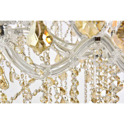 Elegant Maria Theresa 41 Light Chandelier - Chrome/Golden Teak, L 46" (2800G46C-GT-RC)
