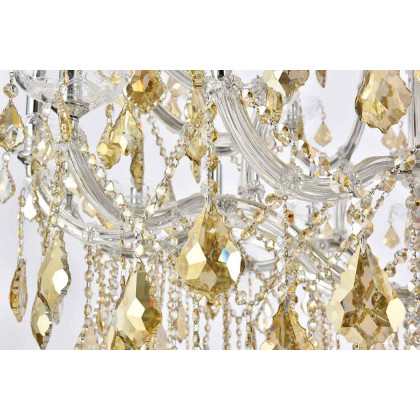Elegant Maria Theresa 41 Light Chandelier - Chrome/Golden Teak, L 46" (2800G46C-GT-RC)