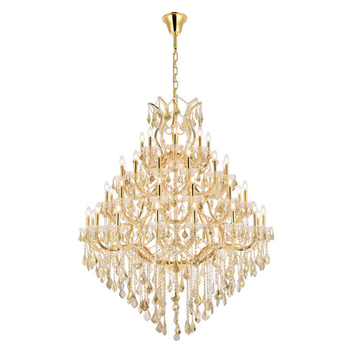 Elegant Maria Theresa 41 Light Chandelier - Gold/Golden Teak, L 46" (2800G46G-GT-RC)