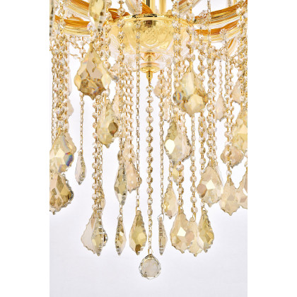 Elegant Maria Theresa 41 Light Chandelier - Gold/Golden Teak, L 46" (2800G46G-GT-RC)