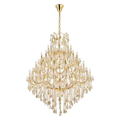 Elegant Maria Theresa 41 Light Chandelier - Gold/Golden Teak, L 46" (2800G46G-GT-RC)