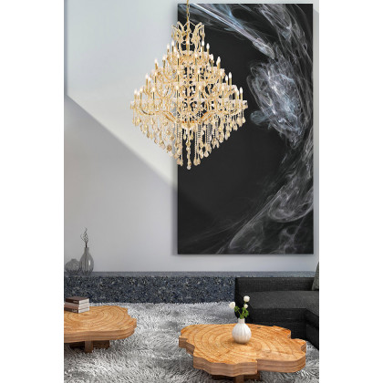 Elegant Maria Theresa 41 Light Chandelier - Gold/Golden Teak, L 46" (2800G46G-GT-RC)