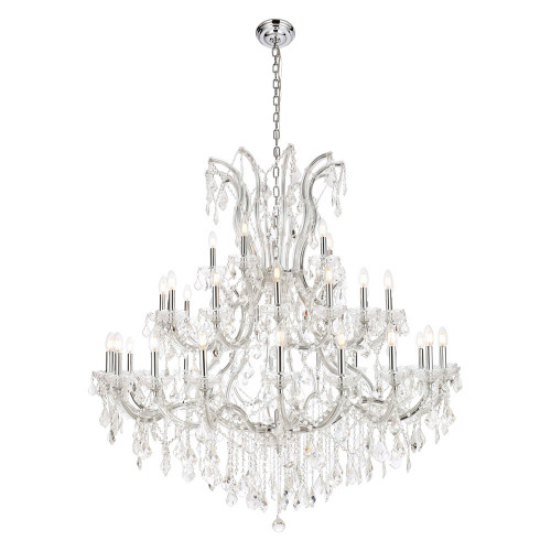 Elegant Maria Theresa 41 Light Chandelier - Chrome, L 52" (2800G52C-RC)