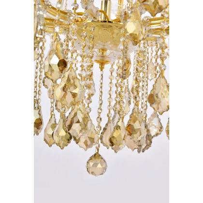Elegant Maria Theresa 41 Light Chandelier - Gold/Golden Teak, L 52" (2800G52G-GT-RC)