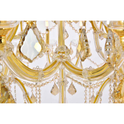 Elegant Maria Theresa 41 Light Chandelier - Gold/Golden Teak, L 52" (2800G52G-GT-RC)