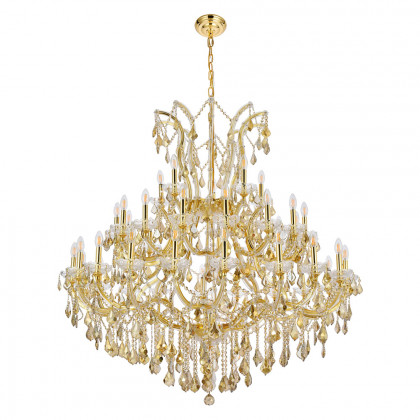 Elegant Maria Theresa 41 Light Chandelier - Gold/Golden Teak, L 52" (2800G52G-GT-RC)