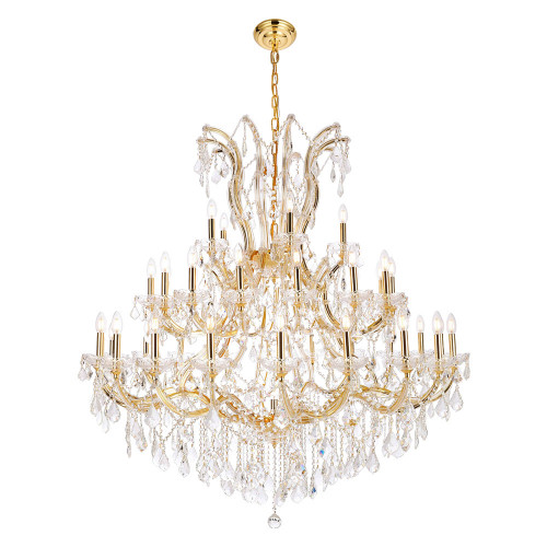 Elegant Maria Theresa 41 Light Chandelier - Gold, L 52" (2800G52G-RC)