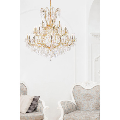 Elegant Maria Theresa 41 Light Chandelier - Gold, L 52" (2800G52G-RC)