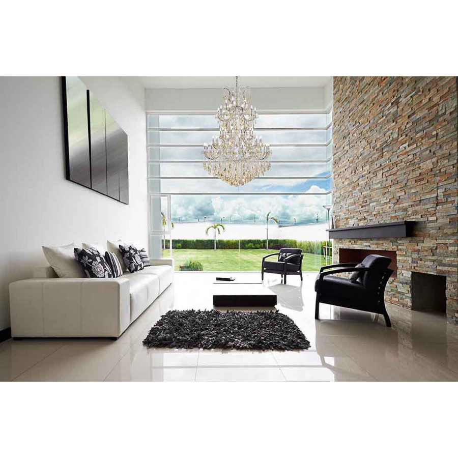 Elegant Maria Theresa 41 Light Chandelier - Chrome/Golden Teak, L 54" (2800G54C-GT-RC)
