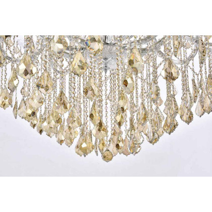 Elegant Maria Theresa 41 Light Chandelier - Chrome/Golden Teak, L 54" (2800G54C-GT-RC)