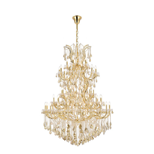 Elegant Maria Theresa 41 Light Chandelier - Gold/Golden Teak, L 54" (2800G54G-GT-RC)