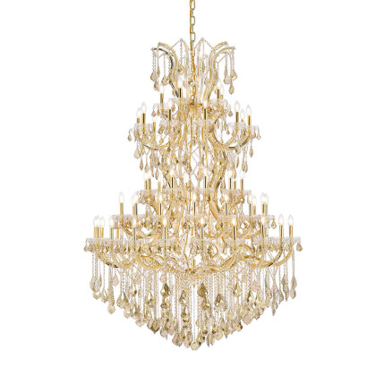 Elegant Maria Theresa 41 Light Chandelier - Gold/Golden Teak, L 54" (2800G54G-GT-RC)