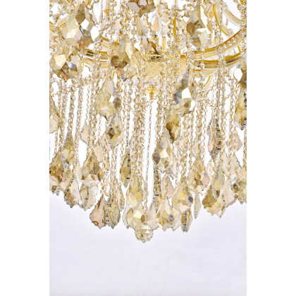 Elegant Maria Theresa 41 Light Chandelier - Gold/Golden Teak, L 54" (2800G54G-GT-RC)