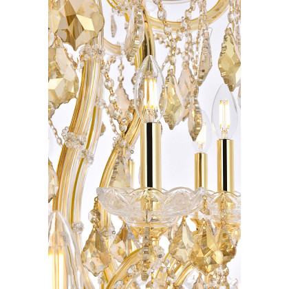Elegant Maria Theresa 41 Light Chandelier - Gold/Golden Teak, L 54" (2800G54G-GT-RC)