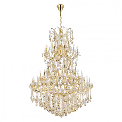 Elegant Maria Theresa 41 Light Chandelier - Gold/Golden Teak, L 54" (2800G54G-GT-RC)