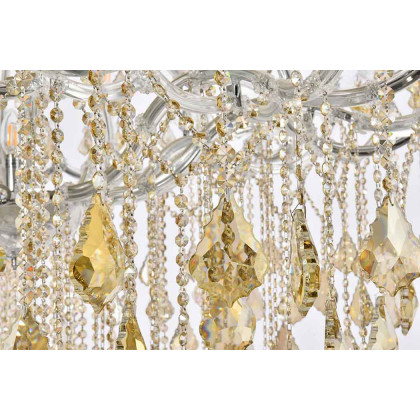 Elegant Maria Theresa 41 Light Chandelier - Chrome/Golden Teak, L 60" (2800G60C-GT-RC)