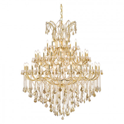 Elegant Maria Theresa 41 Light Chandelier - Gold/Golden Teak, L 60" (2800G60G-GT-RC)