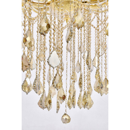 Elegant Maria Theresa 41 Light Chandelier - Gold/Golden Teak, L 60" (2800G60G-GT-RC)