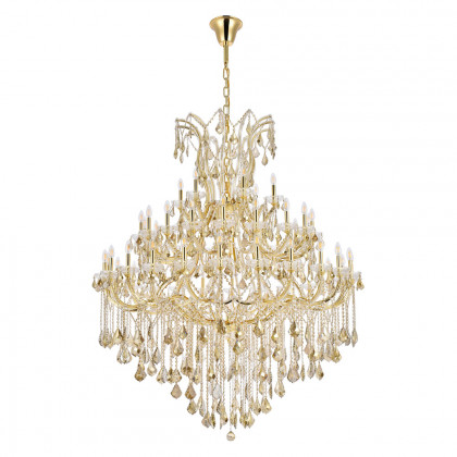 Elegant Maria Theresa 41 Light Chandelier - Gold/Golden Teak, L 60" (2800G60G-GT-RC)