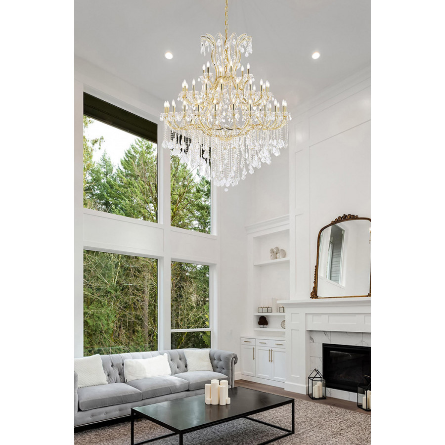 Elegant Maria Theresa 41 Light Chandelier - Gold, L 60" (2800G60G-RC)