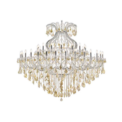 Elegant Maria Theresa 41 Light Chandelier - Chrome/Golden Teak, L 72" (2800G72C-GT-RC)