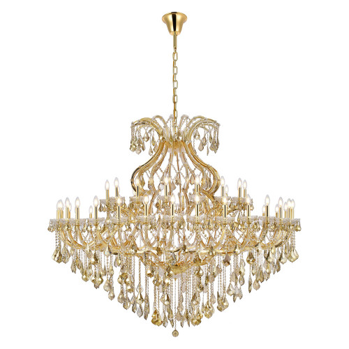 Elegant Maria Theresa 41 Light Chandelier - Gold/Golden Teak, L 72" (2800G72G-GT-RC)