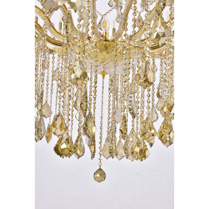 Elegant Maria Theresa 41 Light Chandelier - Gold/Golden Teak, L 72" (2800G72G-GT-RC)
