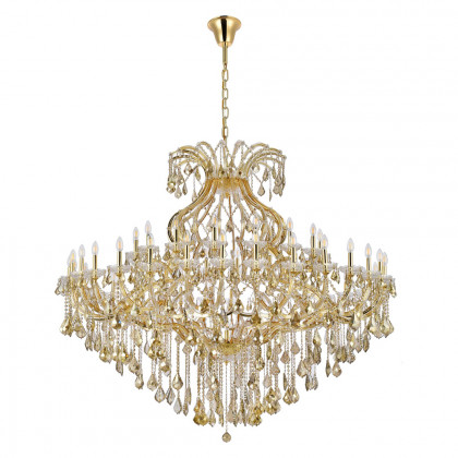 Elegant Maria Theresa 41 Light Chandelier - Gold/Golden Teak, L 72" (2800G72G-GT-RC)