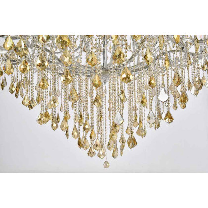 Elegant Maria Theresa 41 Light Chandelier - Chrome/Golden Teak, L 72" (2800G96C-GT-RC)