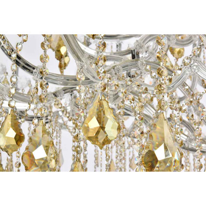Elegant Maria Theresa 41 Light Chandelier - Chrome/Golden Teak, L 72" (2800G96C-GT-RC)