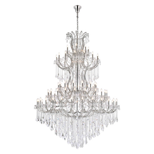 Elegant Maria Theresa 41 Light Chandelier - Chrome, L 72" (2800G96C-RC)