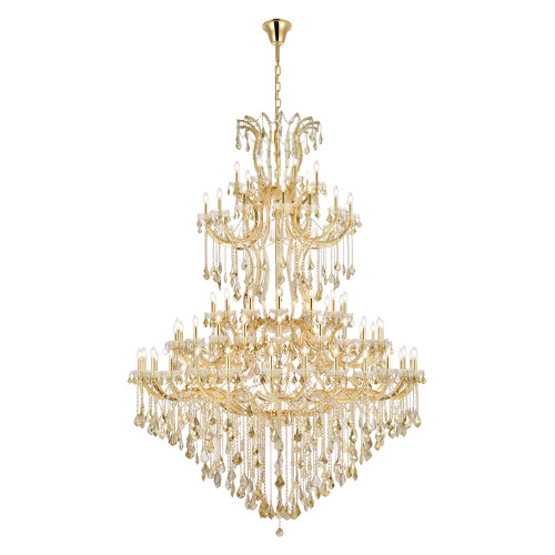Elegant Maria Theresa 41 Light Chandelier - Gold/Golden Teak, L 72" (2800G96G-GT-RC)