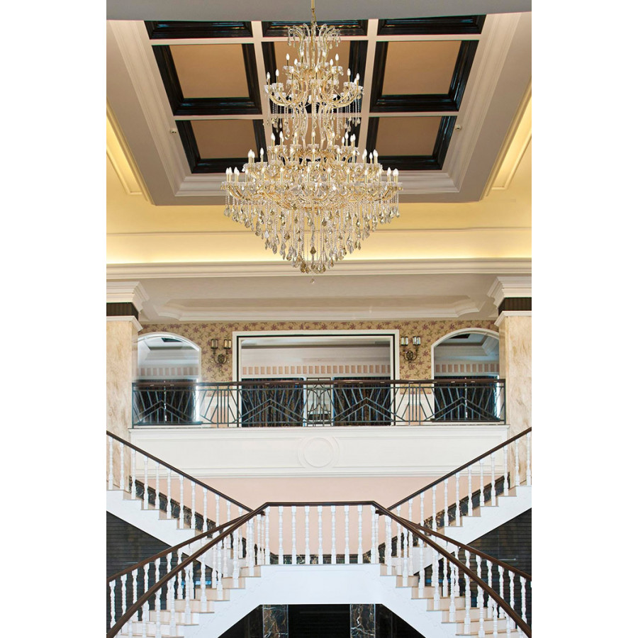 Elegant Maria Theresa 41 Light Chandelier - Gold/Golden Teak, L 72" (2800G96G-GT-RC)