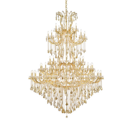 Elegant Maria Theresa 41 Light Chandelier - Gold/Golden Teak, L 72" (2800G96G-GT-RC)