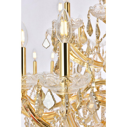 Elegant Maria Theresa 41 Light Chandelier - Gold/Golden Teak, L 72" (2800G96G-GT-RC)