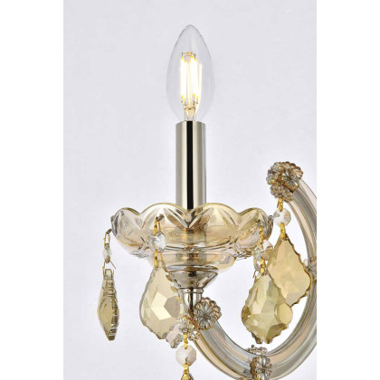 Elegant Maria Theresa 2 Light Wall Sconce - Golden Teak, L 12" (2800W1GT-GT-RC)