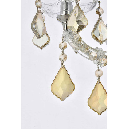 Elegant Maria Theresa 2 Light Wall Sconce - Chrome/Golden Teak, L 16" (2800W2C-GT-RC)