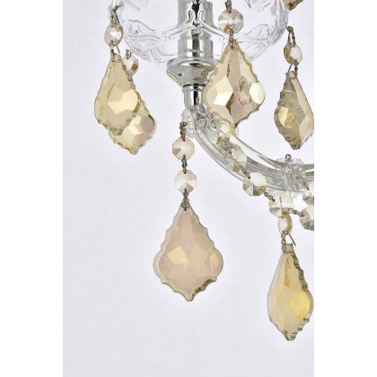 Elegant Maria Theresa 2 Light Wall Sconce - Chrome/Golden Teak, L 19" (2800W3C-GT-RC)