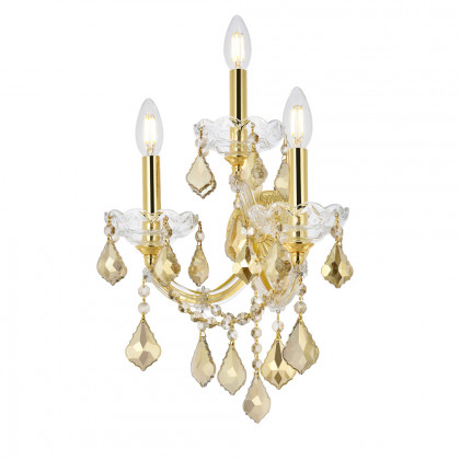 Elegant Maria Theresa 2 Light Wall Sconce - Gold/Golden Teak, L 19" (2800W3G-GT-RC)