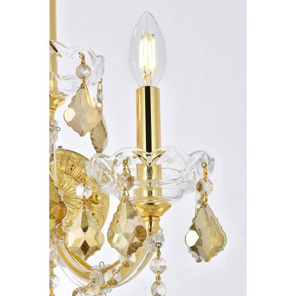 Elegant Maria Theresa 2 Light Wall Sconce - Gold/Golden Teak, L 19" (2800W3G-GT-RC)