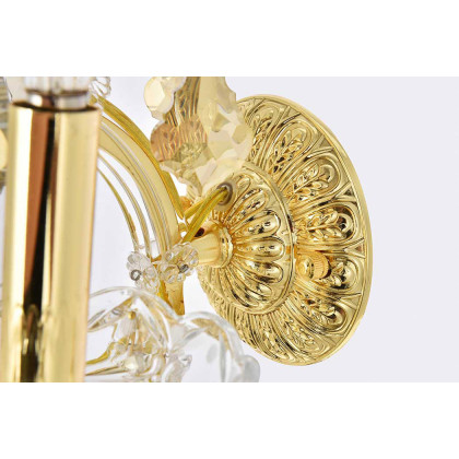 Elegant Maria Theresa 2 Light Wall Sconce - Gold/Golden Teak, L 19" (2800W3G-GT-RC)