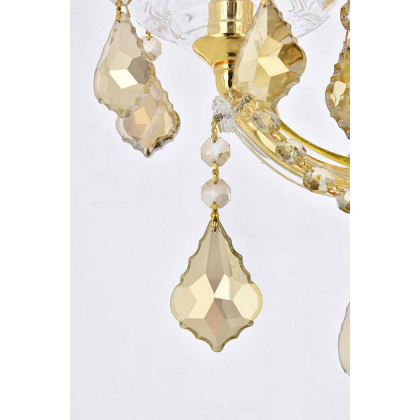 Elegant Maria Theresa 2 Light Wall Sconce - Gold/Golden Teak, L 19" (2800W3G-GT-RC)