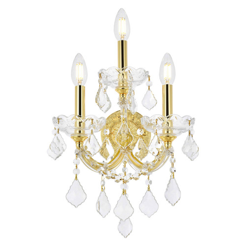 Elegant Maria Theresa 2 Light Wall Sconce - Gold, L 19" (2800W3G-RC)