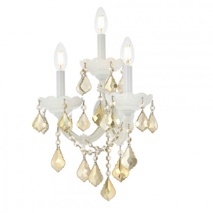 Elegant Maria Theresa 2 Light Wall Sconce - White/Golden Teak, L 19" (2800W3WH-GT-RC)