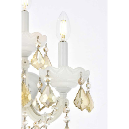 Elegant Maria Theresa 2 Light Wall Sconce - White/Golden Teak, L 19" (2800W3WH-GT-RC)
