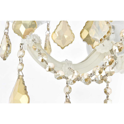 Elegant Maria Theresa 2 Light Wall Sconce - White/Golden Teak, L 19" (2800W3WH-GT-RC)