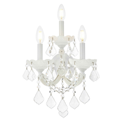 Elegant Maria Theresa 2 Light Wall Sconce - White, L 19" (2800W3WH-RC)