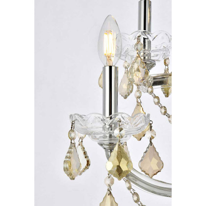 Elegant Maria Theresa 2 Light Wall Sconce - Chrome/Golden Teak, L 29.5" (2800W5C-GT-RC)